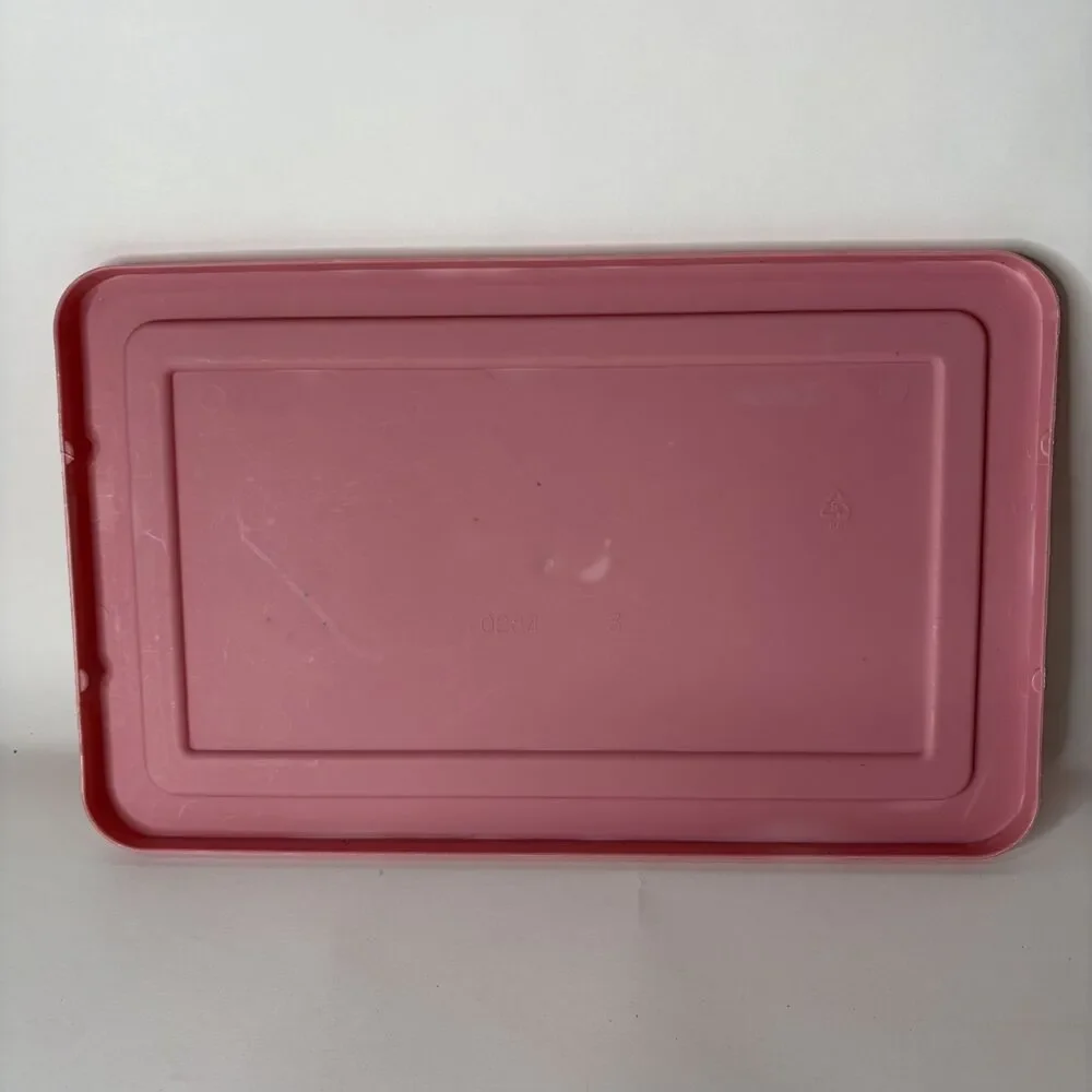 Vintage Rubbermaid Storage Container Dusty Pink With Lid Plastic Snap Shut 0286